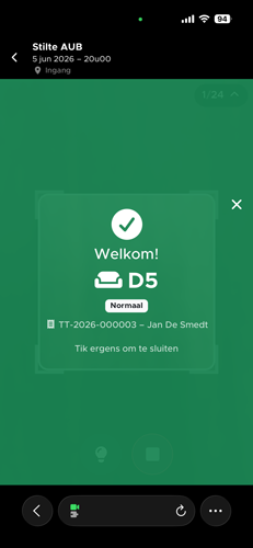 Scan-app — scherm 2