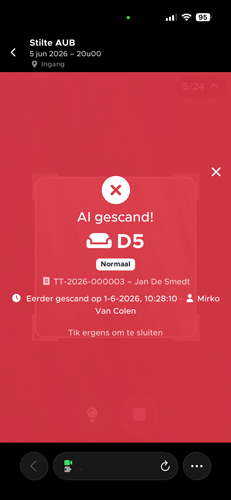 Scan-app — scherm 3